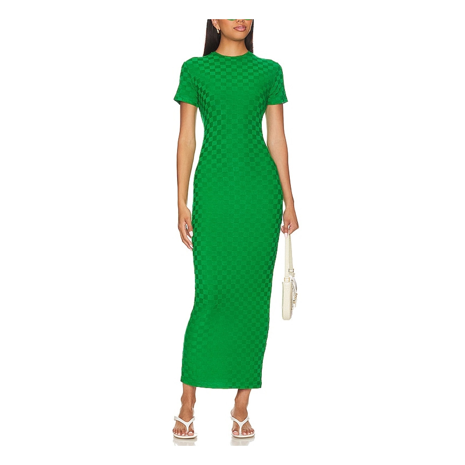 Amanda Uprichard Textured Green Rosaria Dress Size Xs